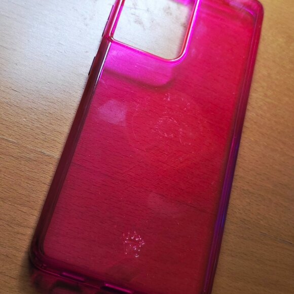 Neon Pink Clear Samsung Galaxy S21 Ultra Case - Picture 3 of 8